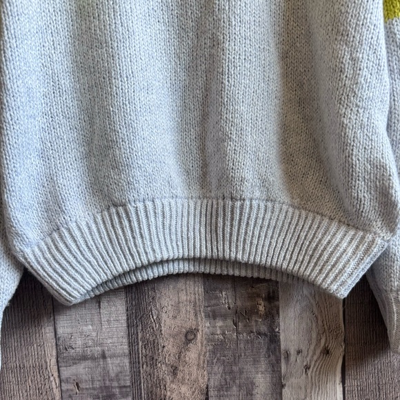 NWOT Aerie Oh So Soft Mock Neck Yellow Stripe Chunky Sweater - Picture 4 of 12